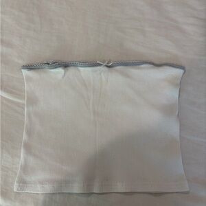 Brandy Melville White Tube Top with Gray Trim